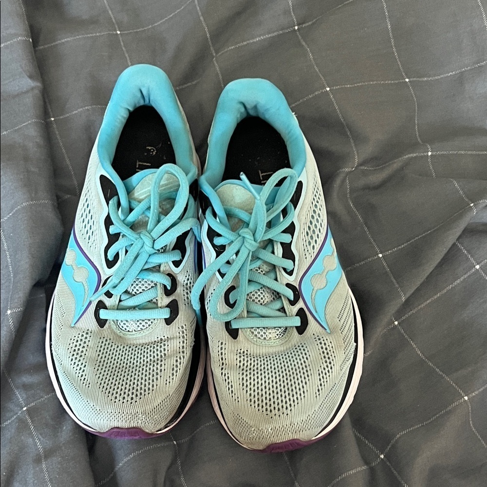 Saucony Ride 15 Womens Running Shoes Blue Purple Size 9